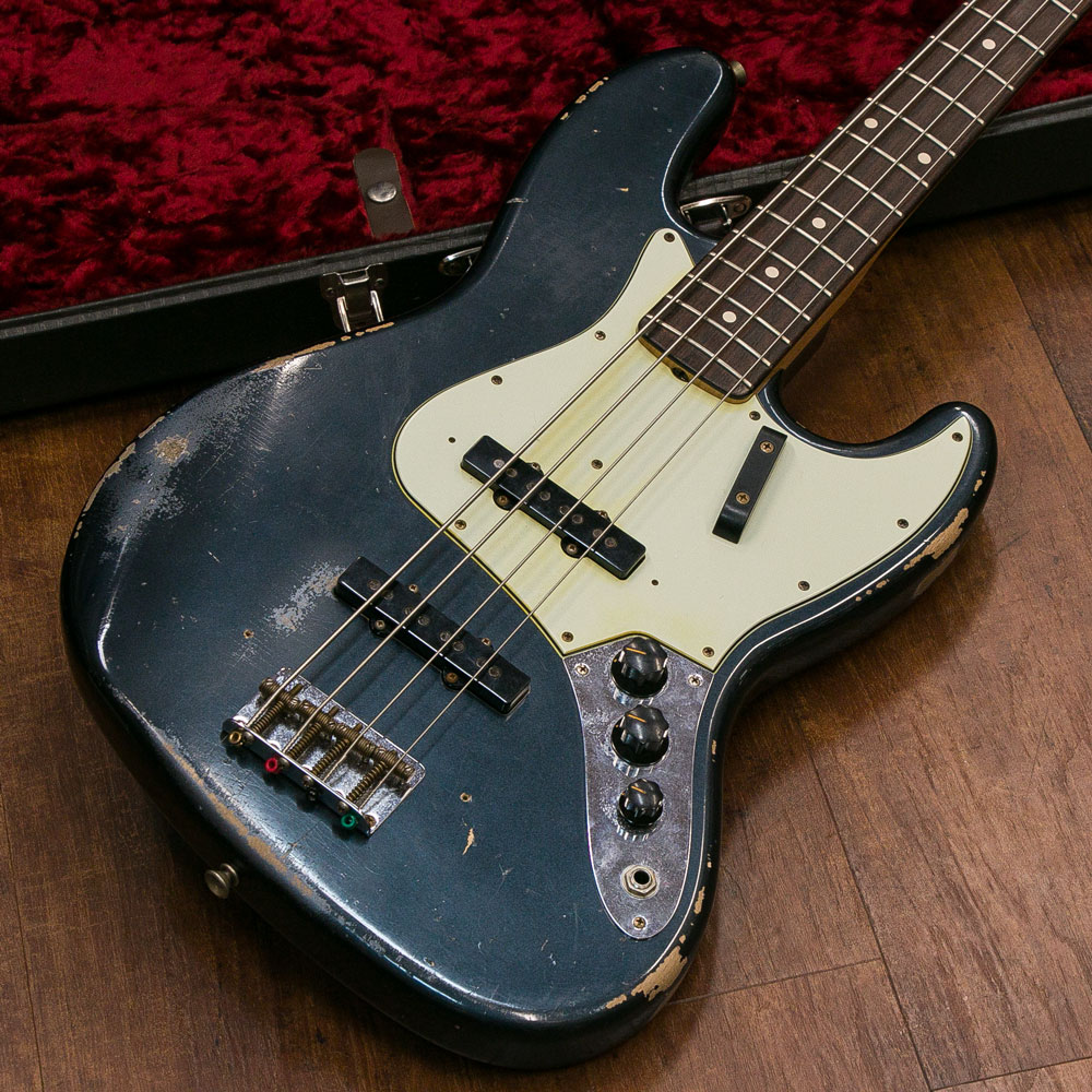 Fender Custom Shop Master Build Dennis Galuszka 1964 Jazz Bass Heavy Relic Dark Lake Placid Blue 2017 3
