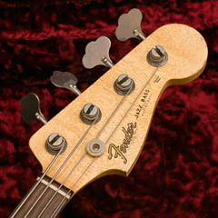 Fender Custom Shop Master Build Dennis Galuszka 1964 Jazz Bass Heavy Relic Dark Lake Placid Blue 2017 ヘッド正面 サムネイル