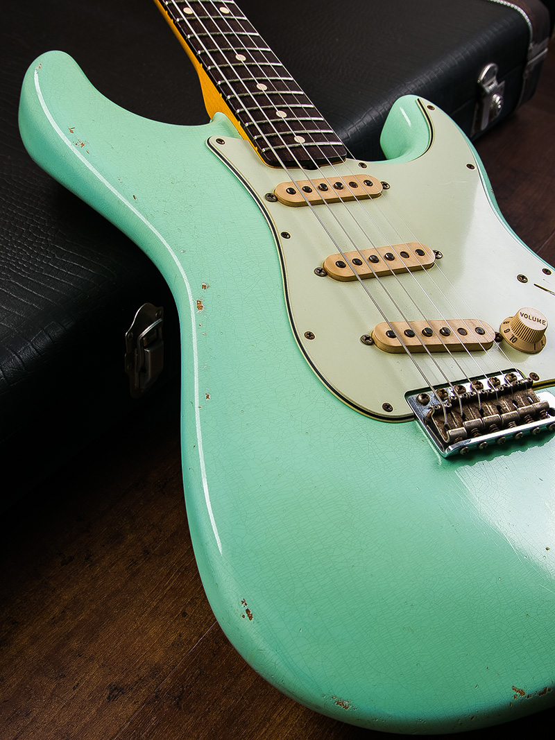 Fender Custom Shop 1960 Stratocaster Relic Matching Head Surf Green 2011 10