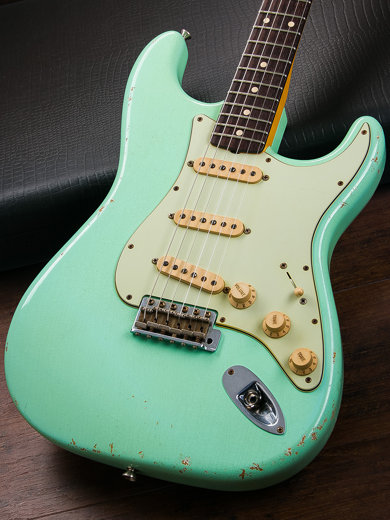Fender Custom Shop 1960 Stratocaster Relic Matching Head Surf Green 2011 3