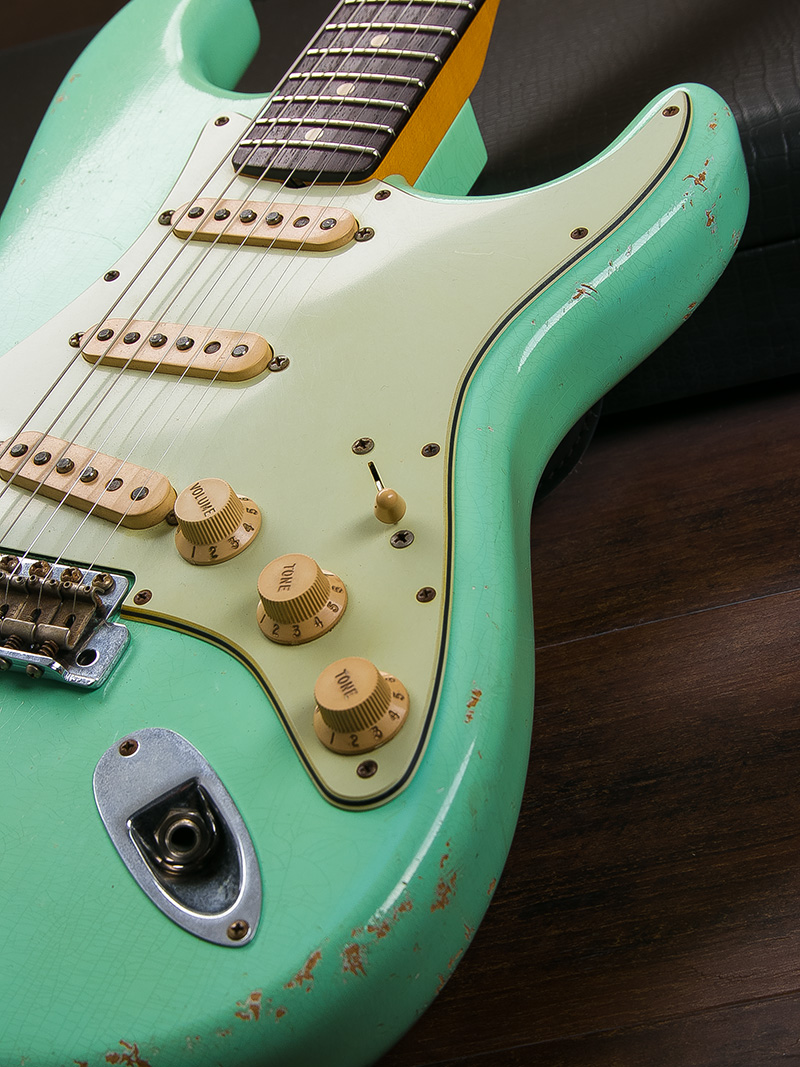 Fender Custom Shop 1960 Stratocaster Relic Matching Head Surf Green 2011 9