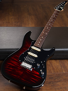 Tom Anderson Drop Top Classic Cajun Red to Black Burst 2012 全体正面 サムネイル