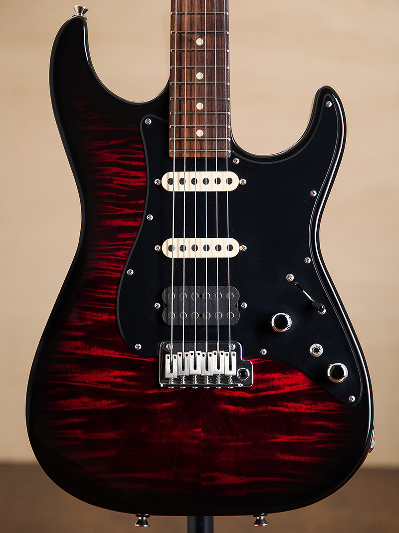 Tom Anderson Drop Top Classic Cajun Red to Black Burst 2012 9