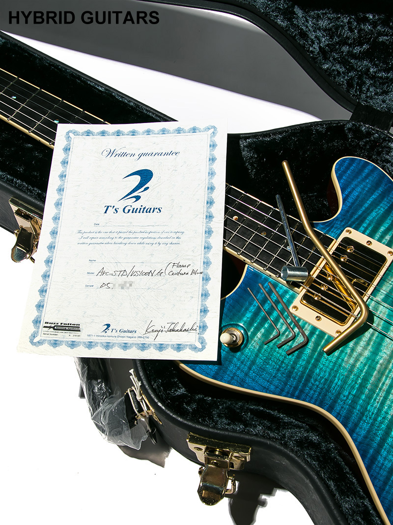 T's Guitars ARC-STD Centura Blue with Gold Hardwear 13