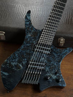 Strandberg J Series Custom 2016 Collection Boden J7 Poplar Burl Blue  ボディー正面 サムネイル