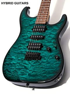Suhr Customer Top Wood Selection Standard Trans Teal Burst 2015 ボディー正面 サムネイル