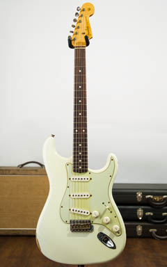 Fender Custom Shop 1961 Stratocaster Relic Quartersawn Flame Maple Olympic White 2013 全体正面 サムネイル