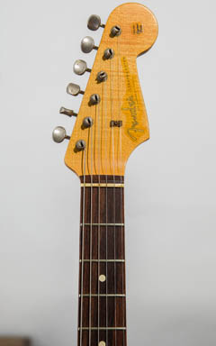 Fender Custom Shop 1961 Stratocaster Relic Quartersawn Flame Maple Olympic White 2013 ヘッド正面 サムネイル