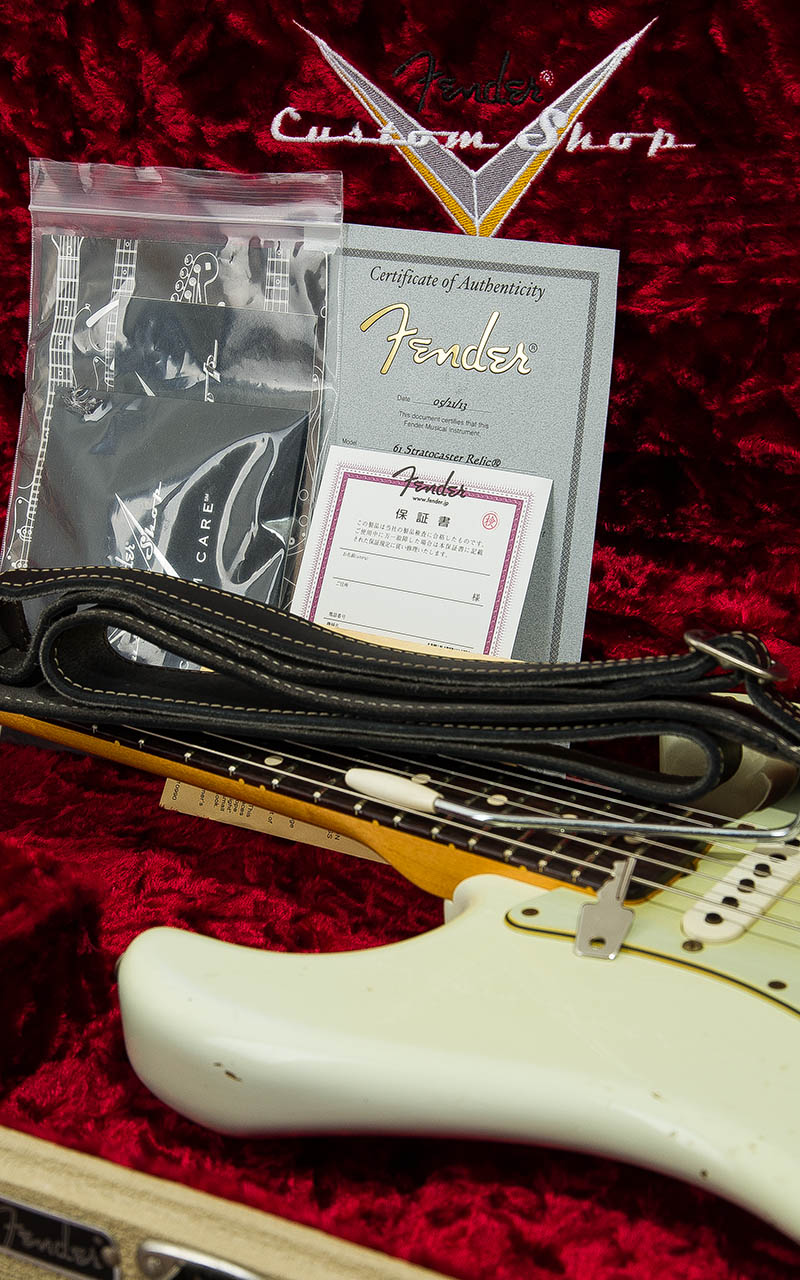 Fender Custom Shop 1961 Stratocaster Relic Quartersawn Flame Maple Olympic White 2013 9