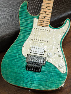 Suhr J-Series S6 Trans Teal ボディー正面 サムネイル