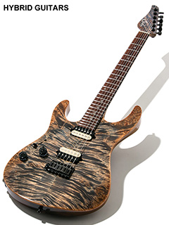 Suhr Modern Lefty Waterfall Burl Maple/Black Limba Trans Blue Denim Slate 2017 全体正面 サムネイル