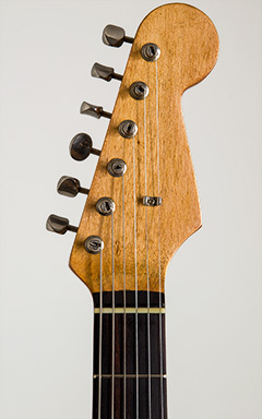 No Brand 60's Type Stratocaster 3Tone Sunburst Aged ヘッド正面 サムネイル
