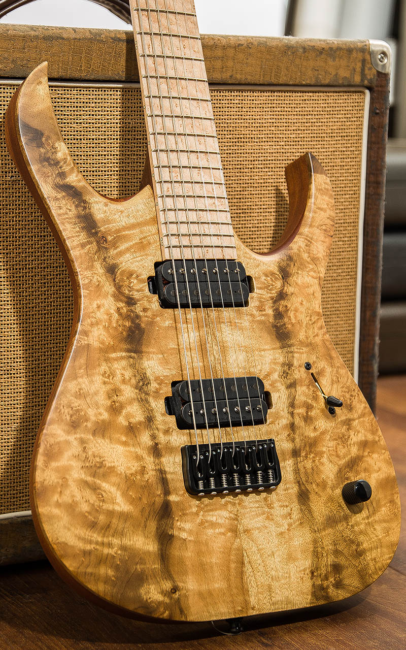 Mayones Duvell Elite 7 Burl Quilt Natural 2017 11