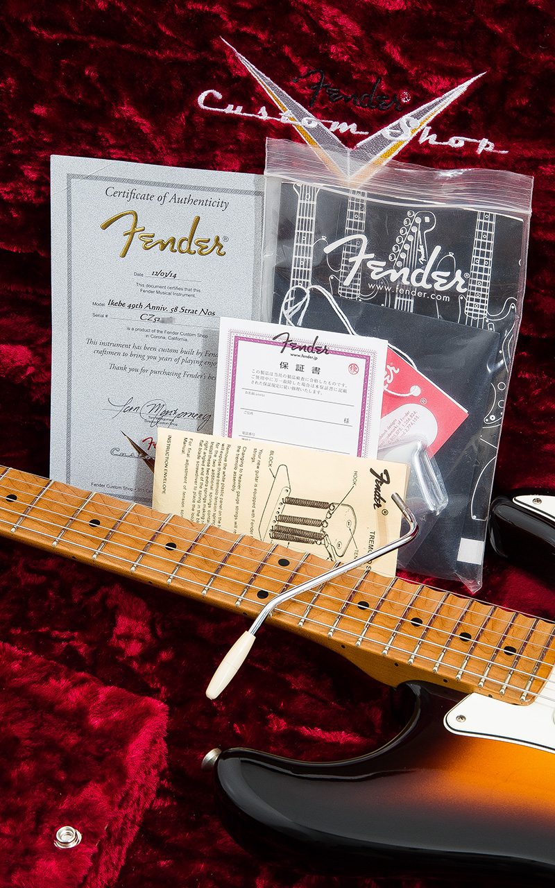 Fender Custom Shop Ikebe 40th Annivasay 1958 Stratocaster NOS Roasted Maple Neck Faded 3 Color Sunburst 2014 9