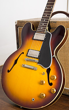 Gibson Custom Shop 1959 ES-335 Dot Lightly Aged Antique Sunburst 2017 ボディー正面 サムネイル