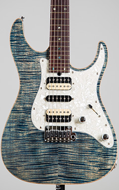 T's Guitars DSTC-Pro 24 MH-LTD Trans Blue Denim ボディー正面 サムネイル
