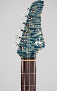 T's Guitars DSTC-Pro 24 MH-LTD Trans Blue Denim ヘッド正面 サムネイル