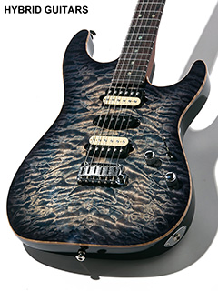 Suhr Standard Brazilian Rosewood F.B. & Engraved Plate Faded Trans Whale Blue ボディー正面 サムネイル