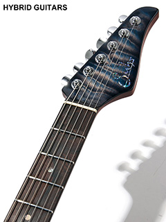 Suhr Standard Brazilian Rosewood F.B. & Engraved Plate Faded Trans Whale Blue ヘッド正面 サムネイル