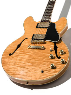 Gibson Memphis Historic '64 ES-345TDN Non Varitone Figured VOS Natural 2015 ボディー正面 サムネイル