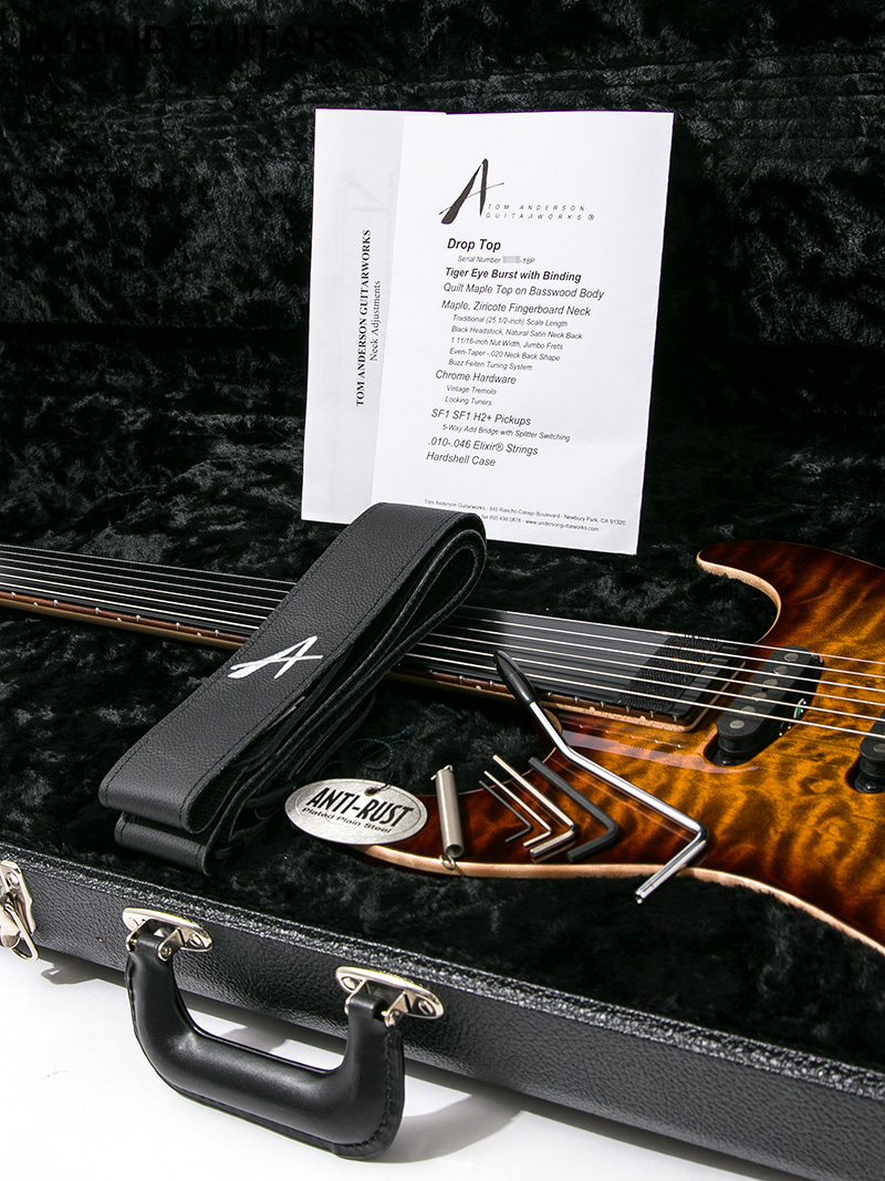 Tom Anderson Drop Top Ziricote F.B. Tiger Eye Burst 2018 13