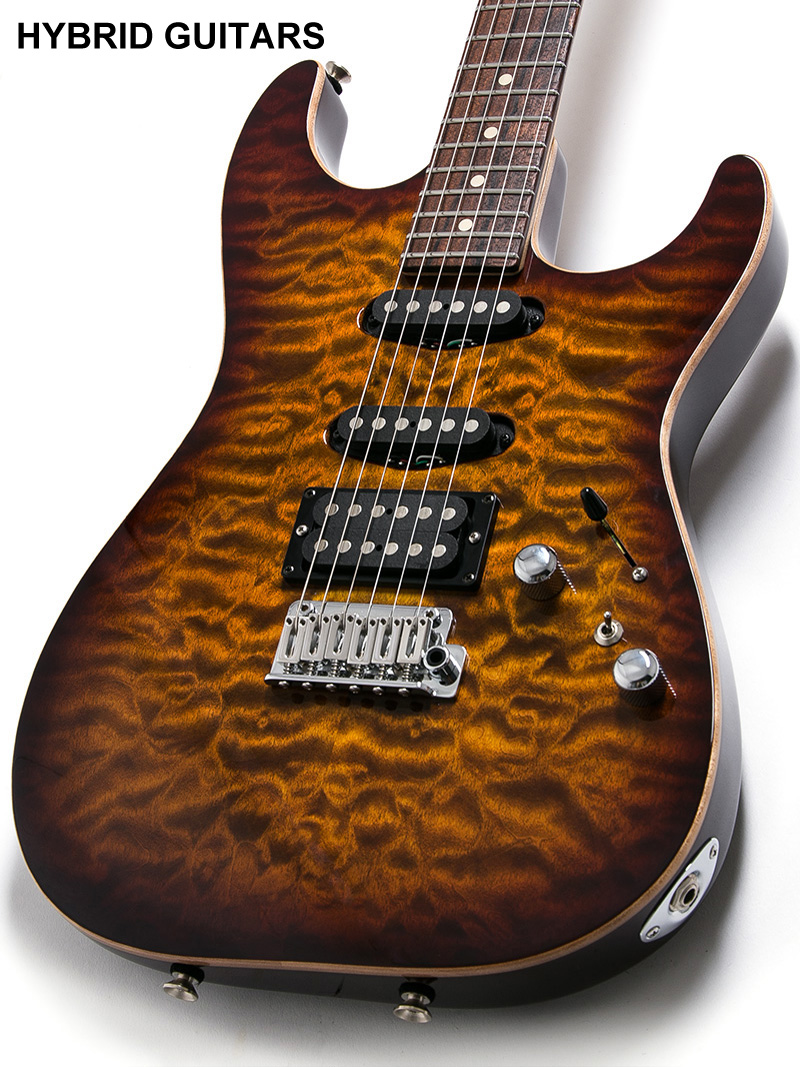 Tom Anderson Drop Top Ziricote F.B. Tiger Eye Burst 2018 3