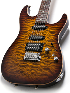 Tom Anderson Drop Top Ziricote F.B. Tiger Eye Burst 2018 ボディー正面 サムネイル