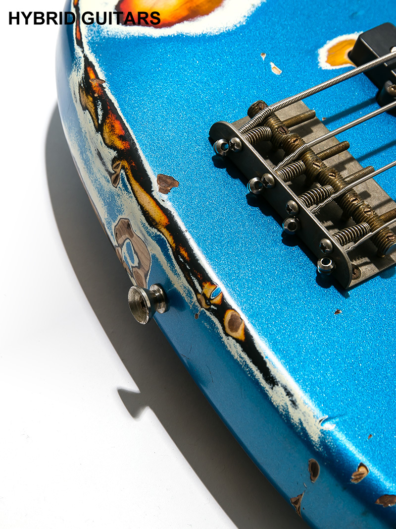 Nash Guitars JB-63 Lake Placid Blue over 3 Tone Sunburst 11
