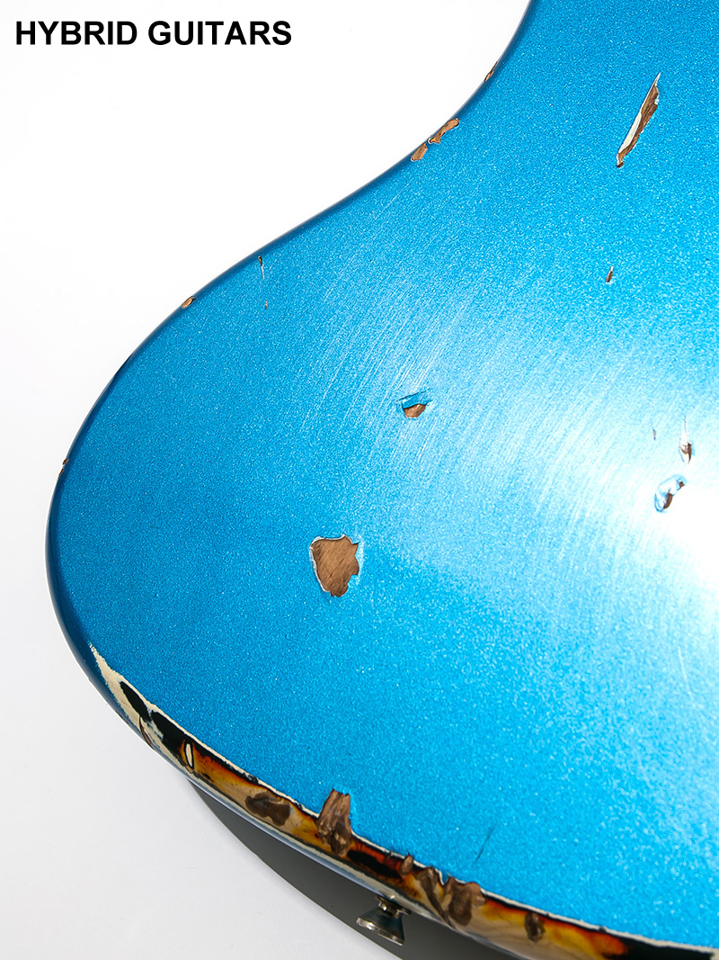 Nash Guitars JB-63 Lake Placid Blue over 3 Tone Sunburst 16