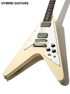 Burny Flying V Type Aged White ボディー正面 サムネイル
