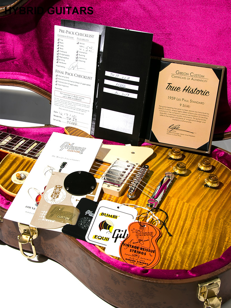 Gibson Custom Shop True Historic 1959 Les Paul Standard Reissue Vintage Gloss Vintage Lemon Burst 2015 15