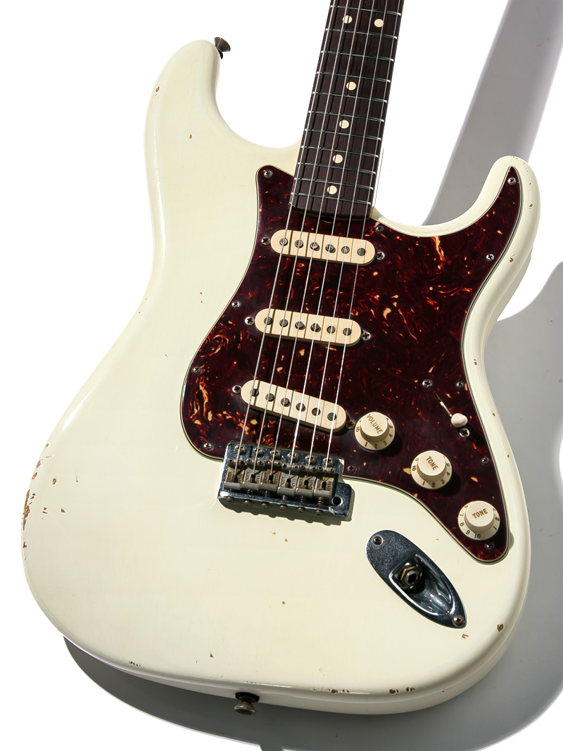 Fender Custom Shop MBS 1963 Stratocaster Relic Olympic White  Matching Head Master Built by John English 2006 3