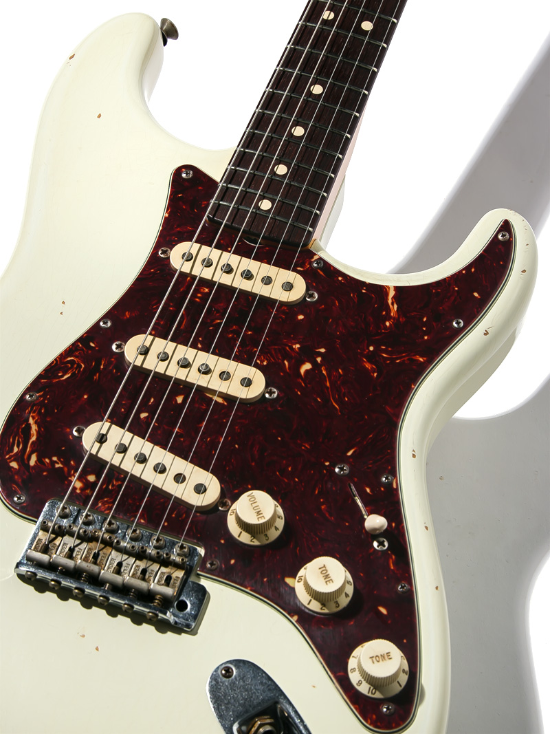 Fender Custom Shop MBS 1963 Stratocaster Relic Olympic White  Matching Head Master Built by John English 2006 9