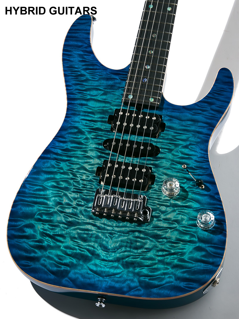 T's Guitars DST-Pro 24 Trans Blue Burst 2018 3