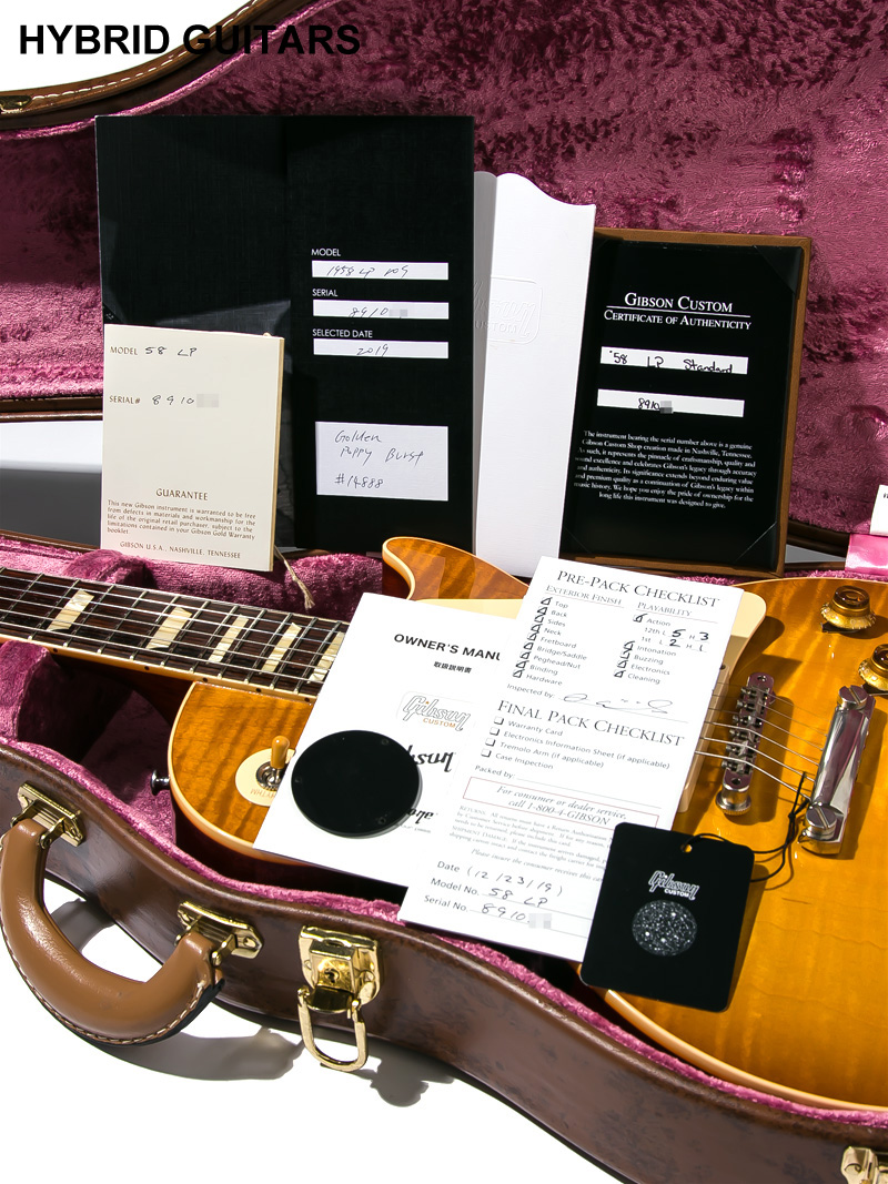 Gibson Custom Shop Historic Collection 1958 Les Paul Reissue Figured VOS Hand Select Golden Poppy Burst 2019 13