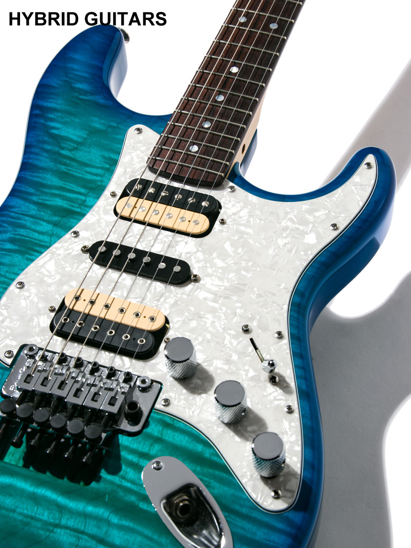 RY Guitar Custom Order Stratocaster Trans Blue Burst 9