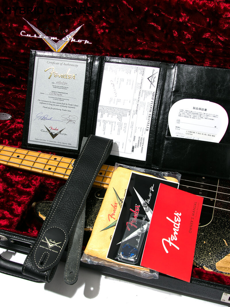 Fender Custom Shop J Signature Precision Bass Heavy Relic Black Gold Master Built by GREG FESSLER 11