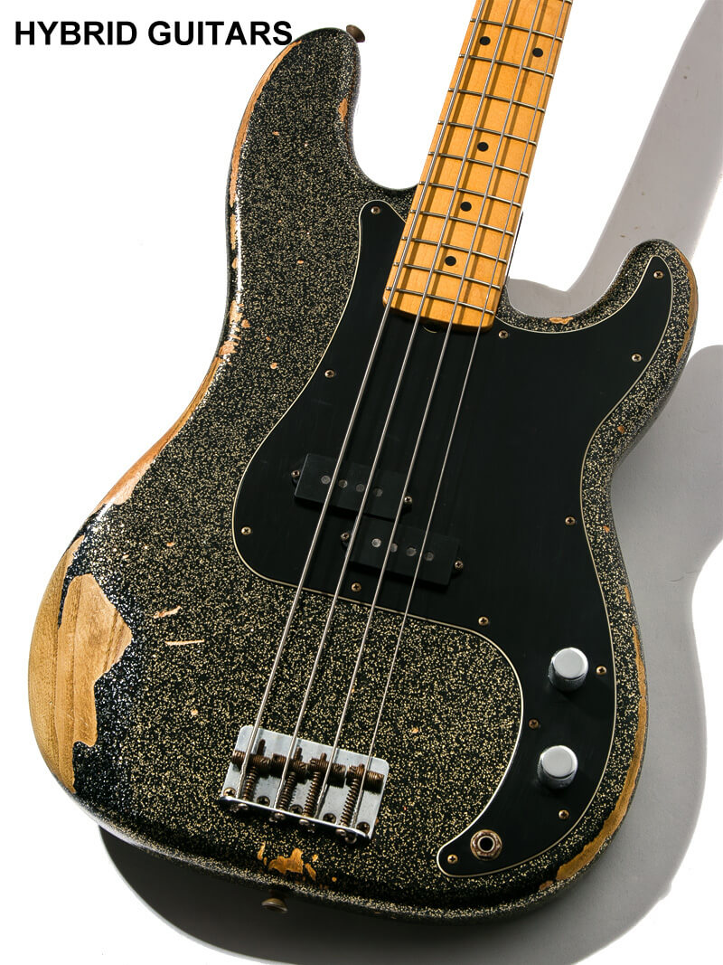 Fender Custom Shop J Signature Precision Bass Heavy Relic Black Gold Master Built by GREG FESSLER 3