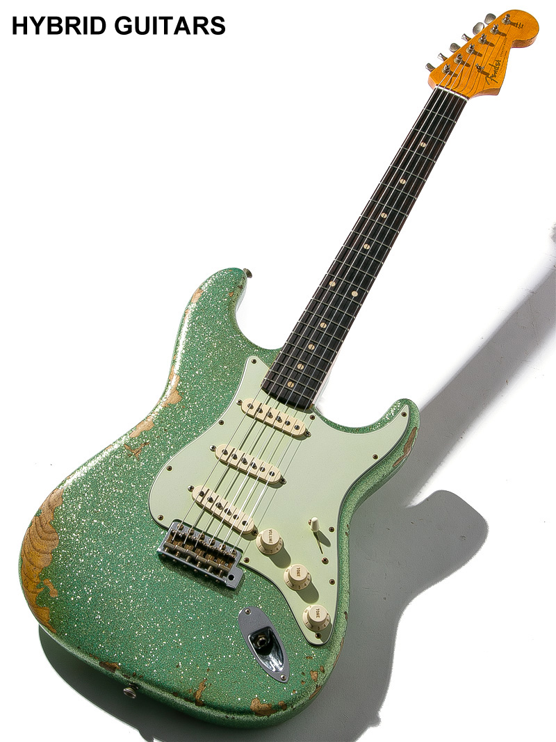 Fender Custom Shop 30th Anniversary Limited & NAMM Limited Custom Built 1960 Stratocaster Heavy Relic Sea Form Sparkle 1