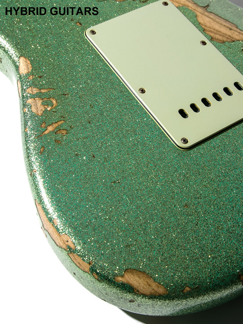 Fender Custom Shop 30th Anniversary Limited & NAMM Limited Custom Built 1960 Stratocaster Heavy Relic Sea Form Sparkle 13