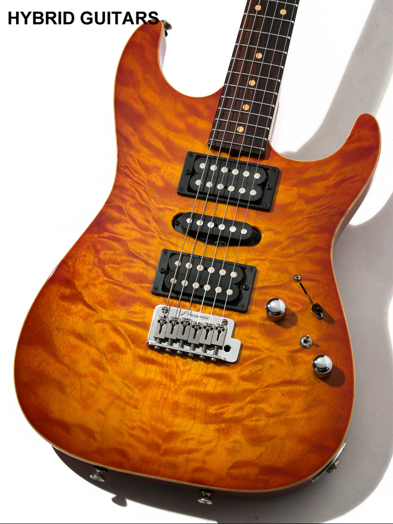 Tom Anderson Hollow Drop Top Fire Burst with Binding  3