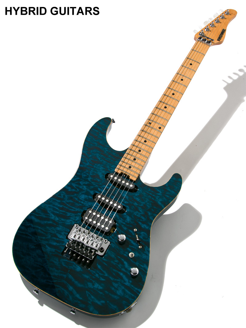 Schecter EX4B-CTM FRT M/M Black Aqua 1