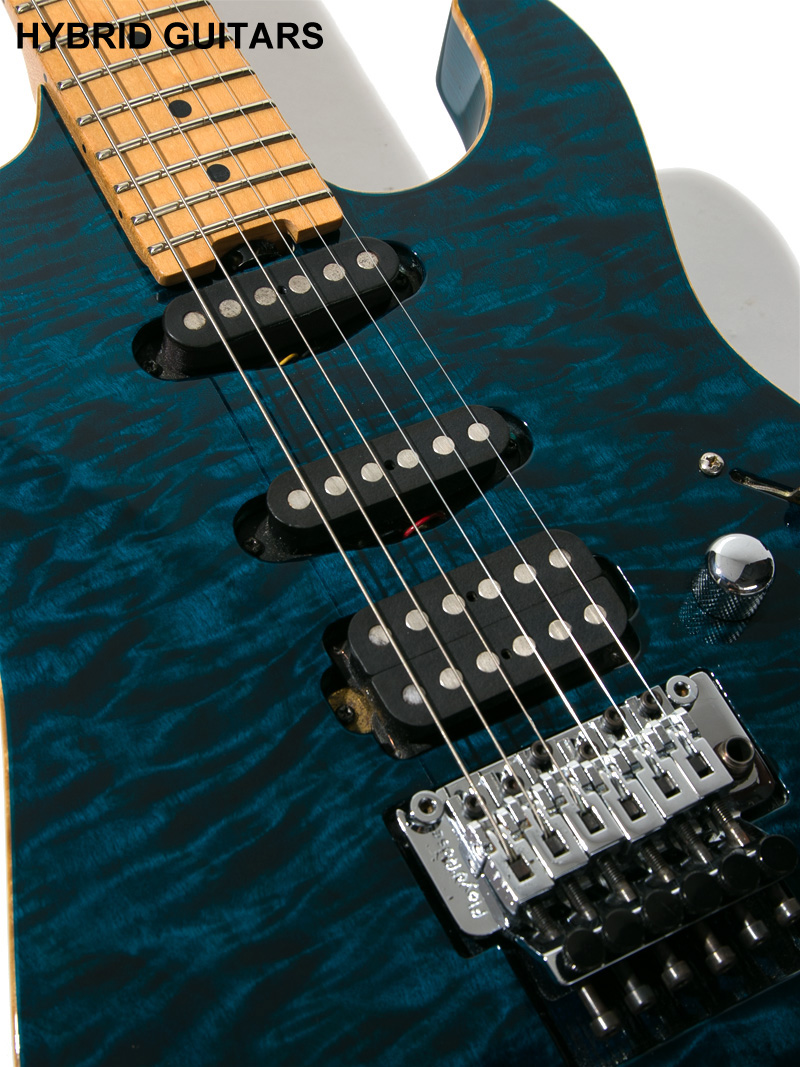 Schecter EX4B-CTM FRT M/M Black Aqua 11