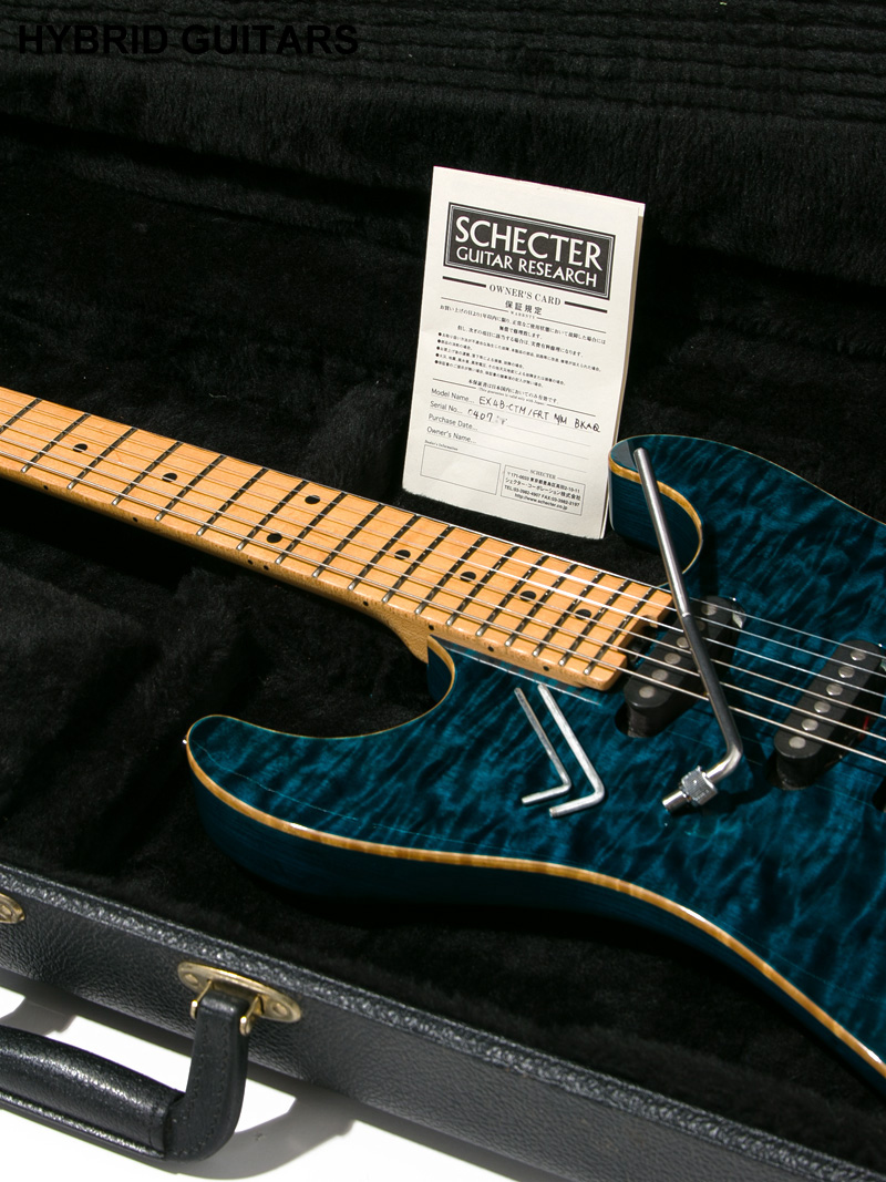 Schecter EX4B-CTM FRT M/M Black Aqua 13