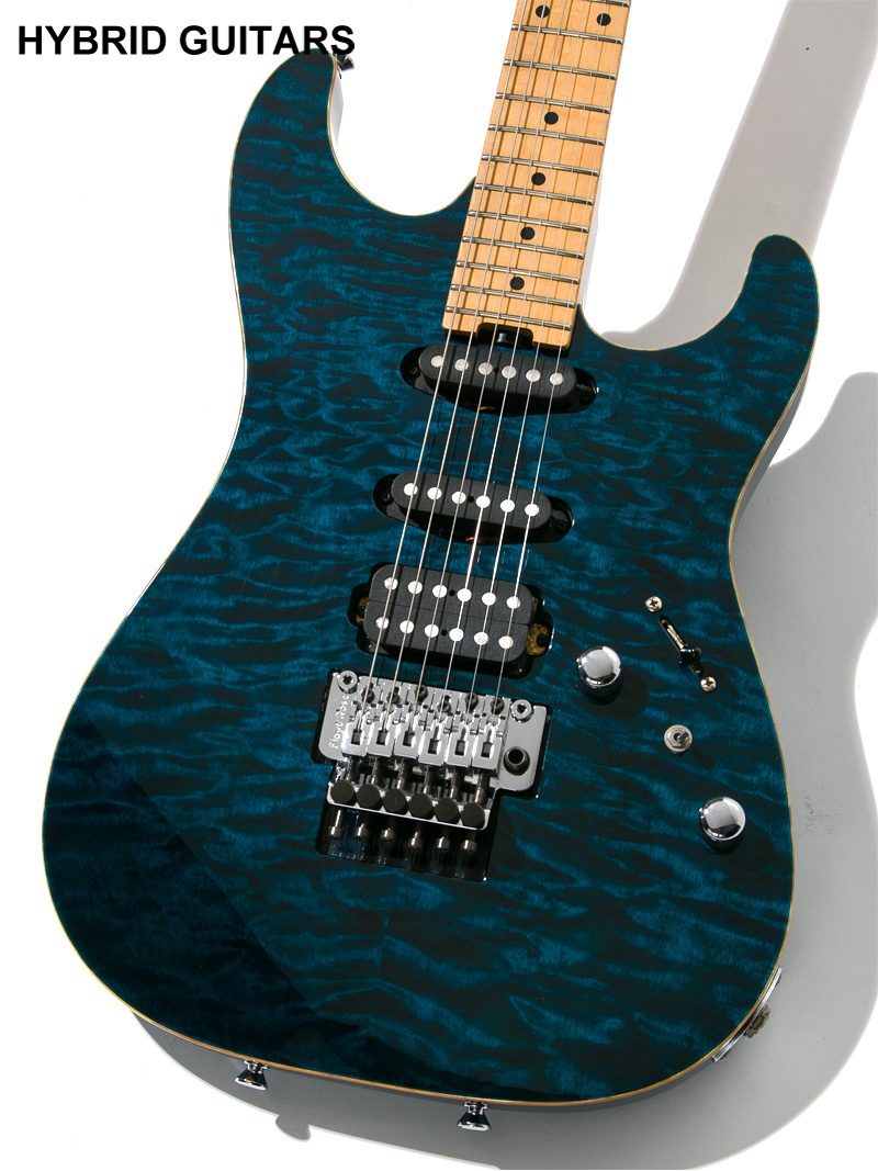 Schecter EX4B-CTM FRT M/M Black Aqua 3