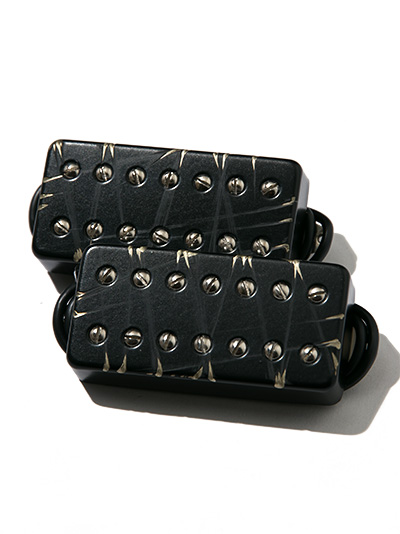 Bare Knuckle Pickups Aftermath 7st Set Black Battleworn 4con Short-Leg 