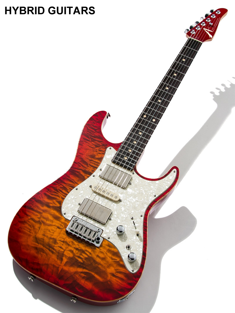 Tom Anderson Drop Top Classic Quilt Top Ginger Burst with Binding  1