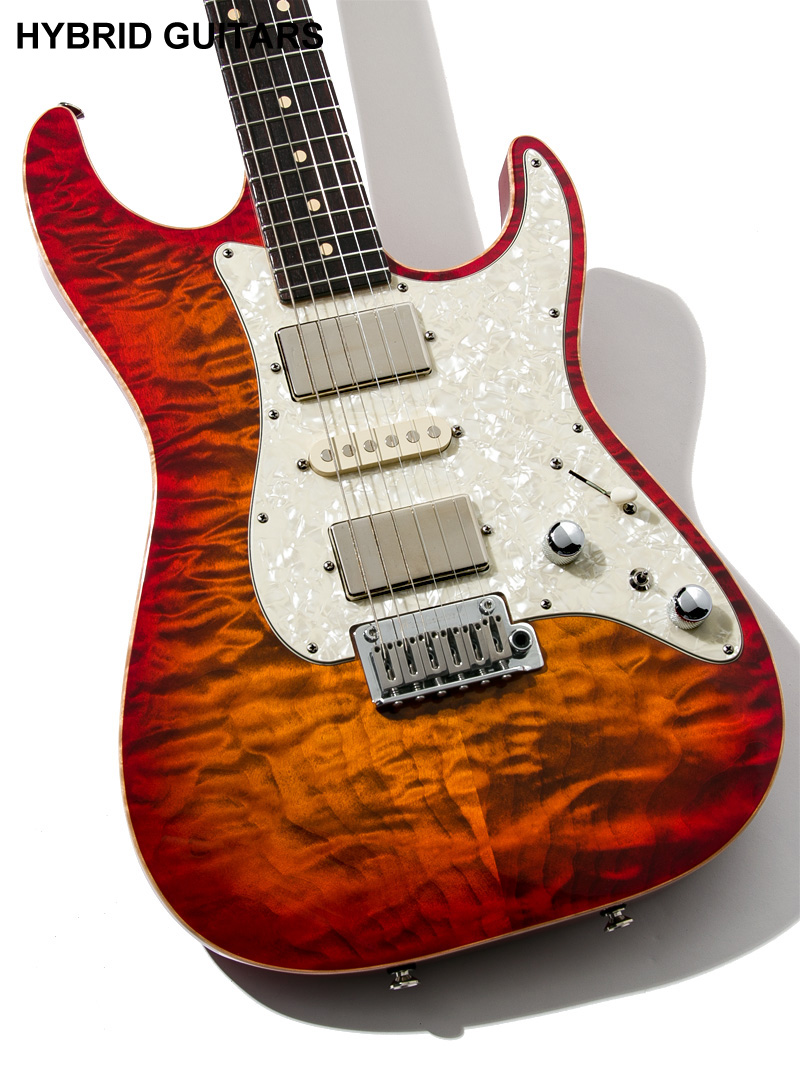 Tom Anderson Drop Top Classic Quilt Top Ginger Burst with Binding  11
