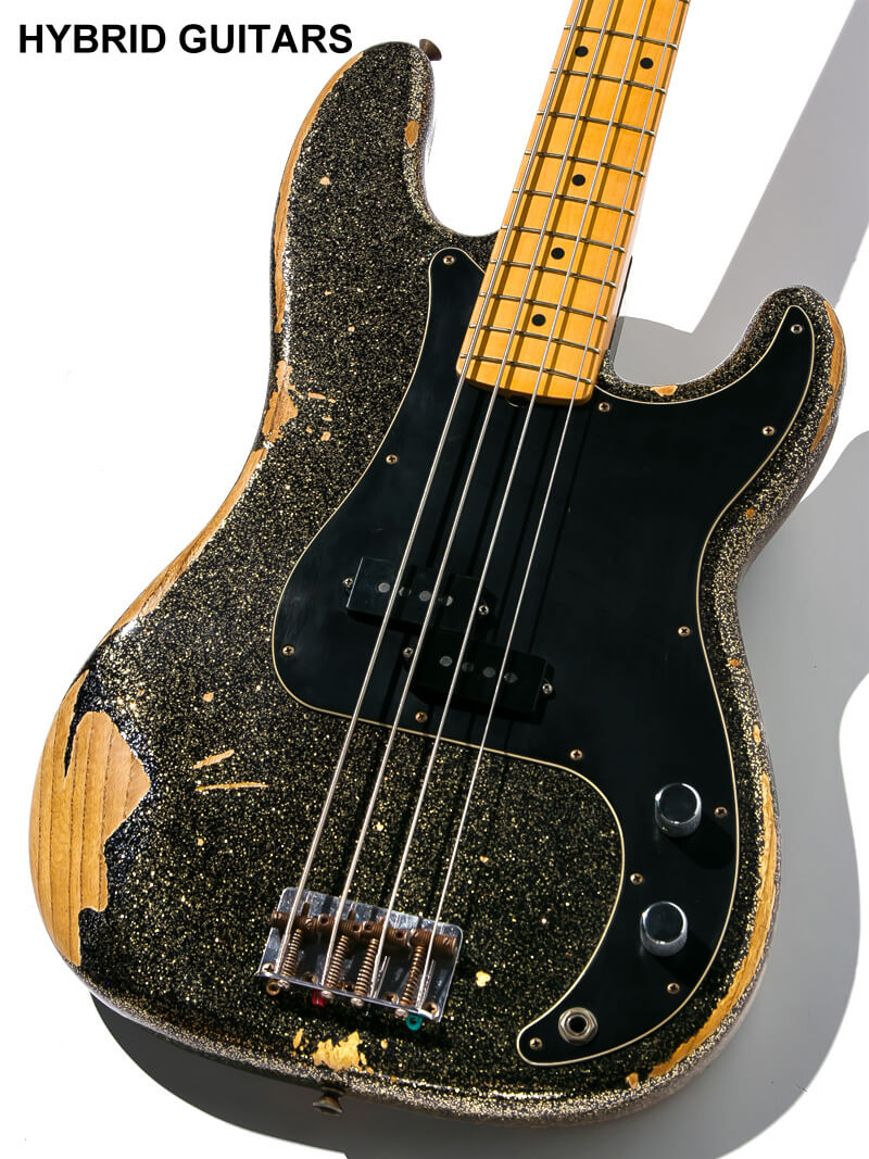 Fender Custom Shop J Signature Precision Bass Heavy Relic Black Gold Master Built by GREG FESSLER 3