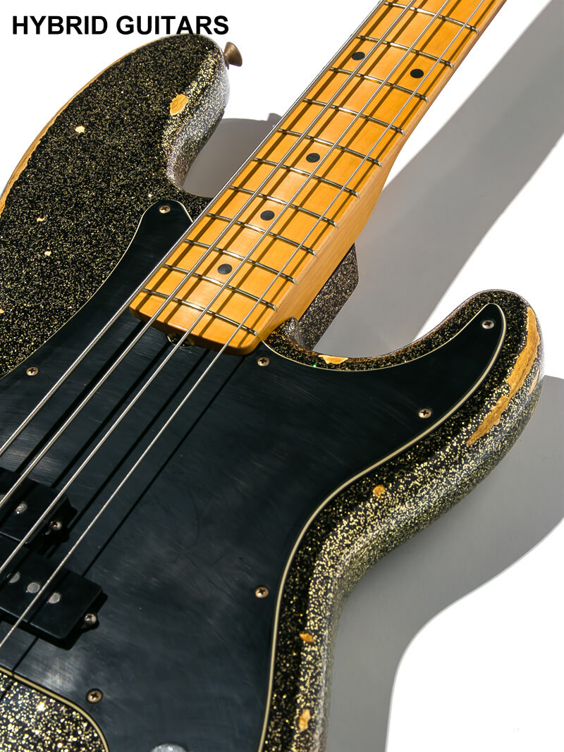 Fender Custom Shop J Signature Precision Bass Heavy Relic Black Gold Master Built by GREG FESSLER 9